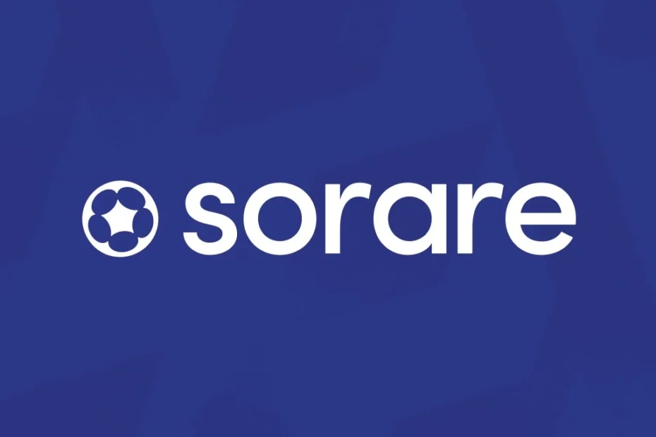Sorare Logo mit blauem Hintergrund
